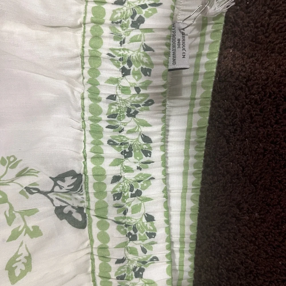 Haute Hippie White Green Floral Pants wide Leg high waist pants sz Large 12 14 - Picture 11 of 11